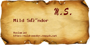 Mild Sándor névjegykártya